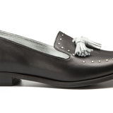 MOCASSINS JULIETTE - NOIR et ARGENT - KOST