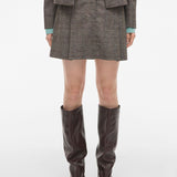 Jupe courte taille mi-haute Roubrent - Chicory Coffee - ROUGE EDIT