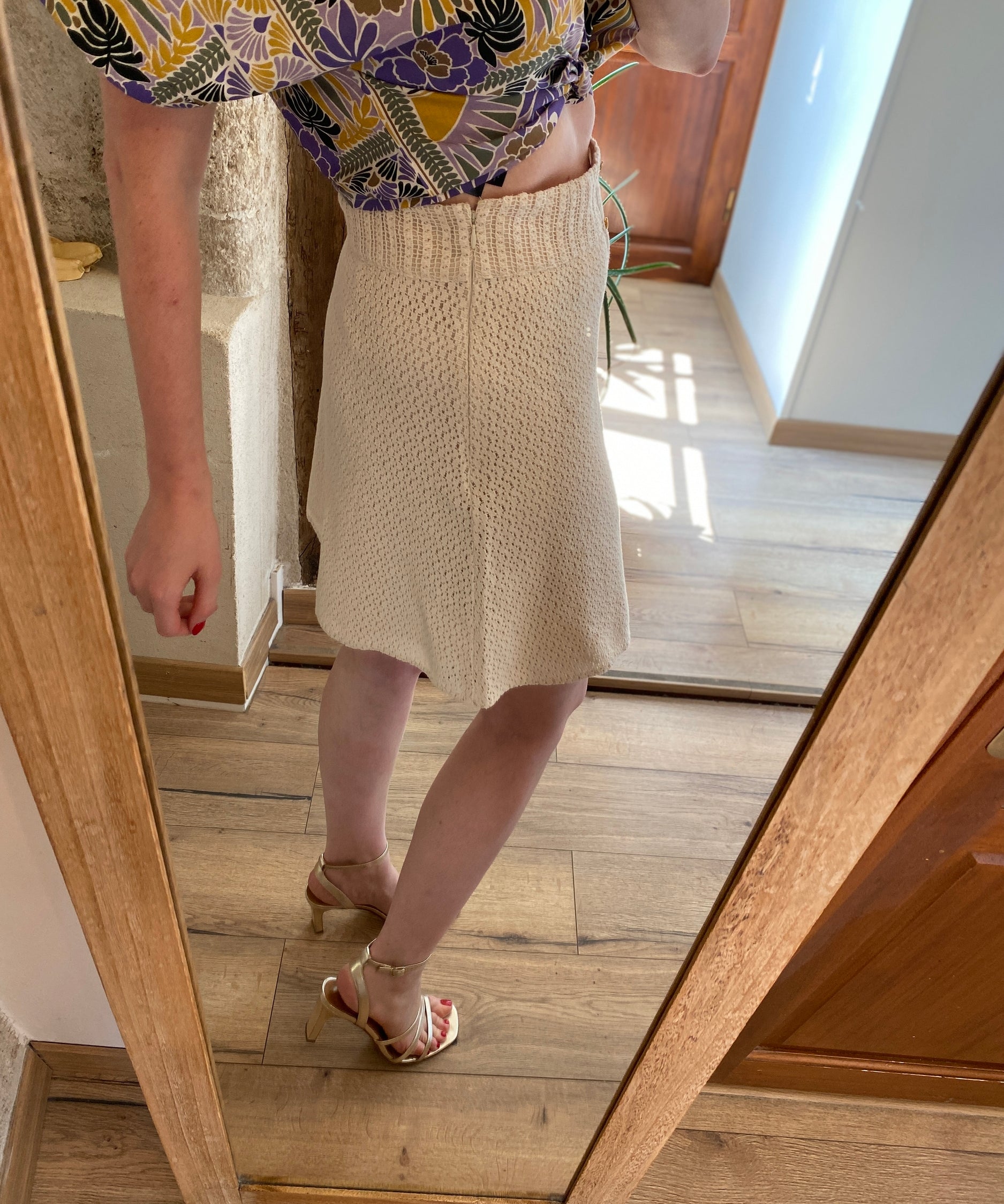 Lace mini skirt - Ecru - I.Code