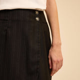 Jupe courte tailleur portefeuille - Noire - I.CODE