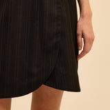 Jupe courte tailleur portefeuille - Noire - I.CODE