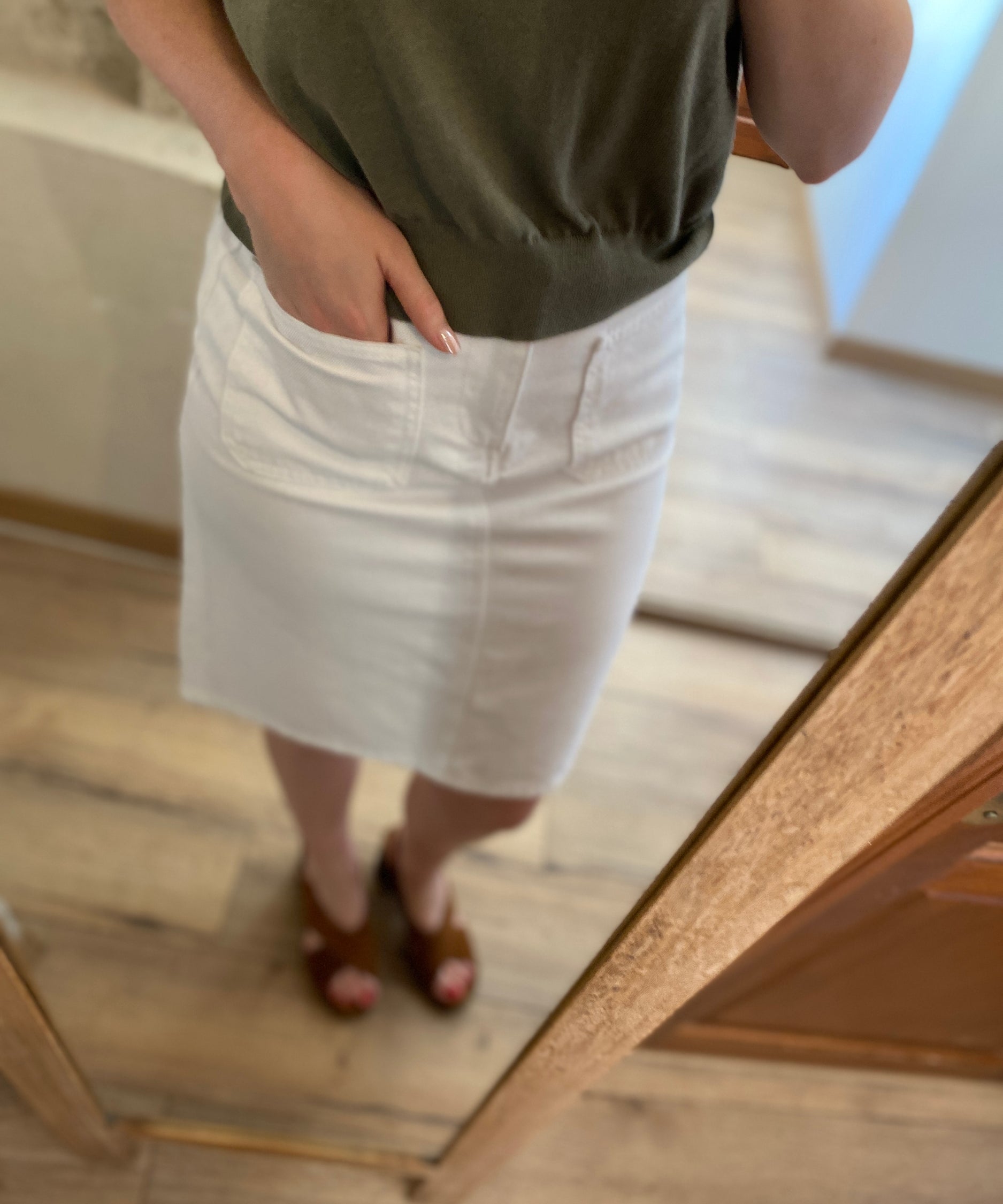 Jupe jean skinny - Blanc - MARC'O POLO FEMME