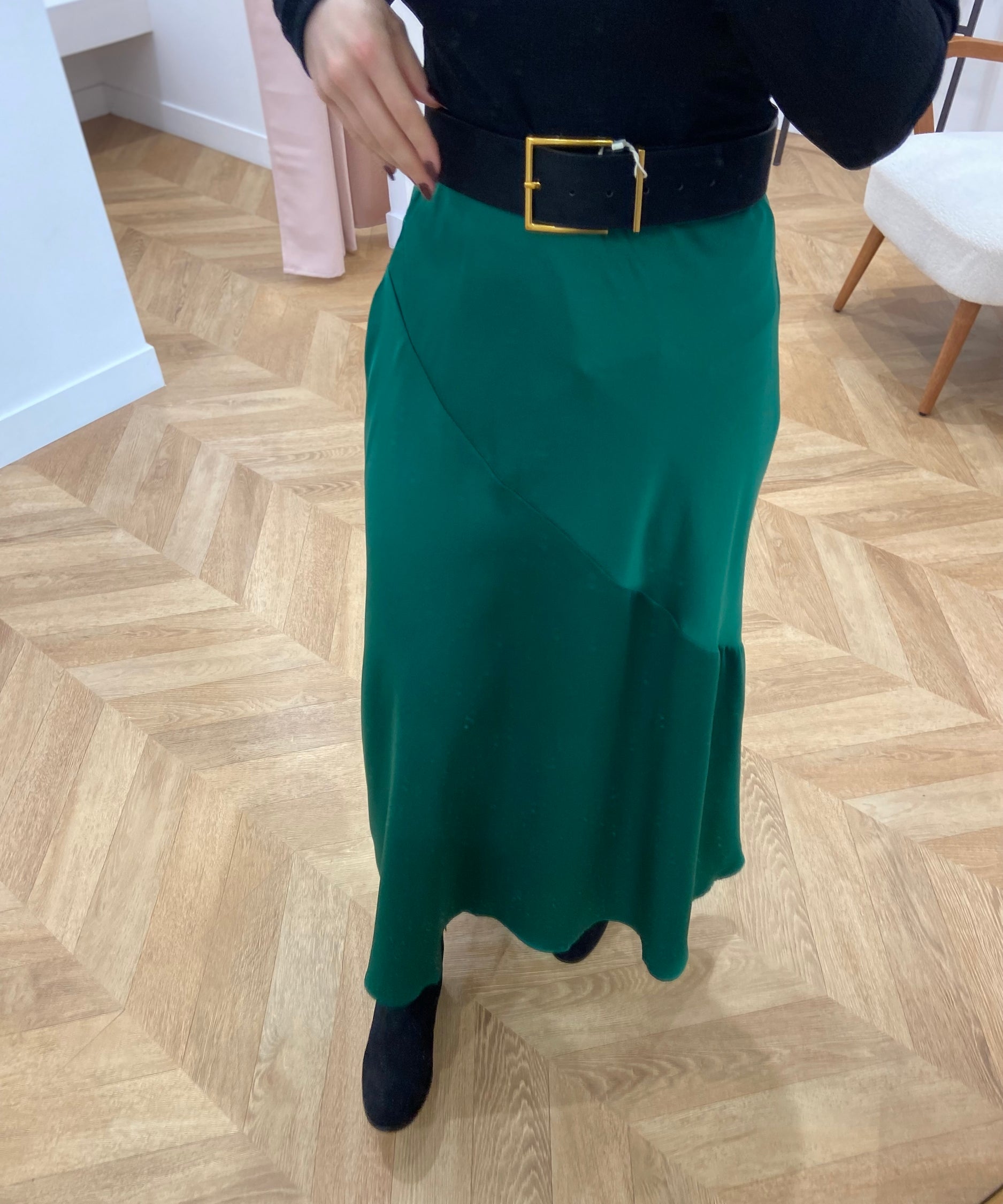 Jupe midi JOELYNE - vert - AN'GE