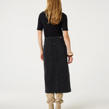 Jupe midi en jean Carmel - Noire - FABIENNE CHAPOT