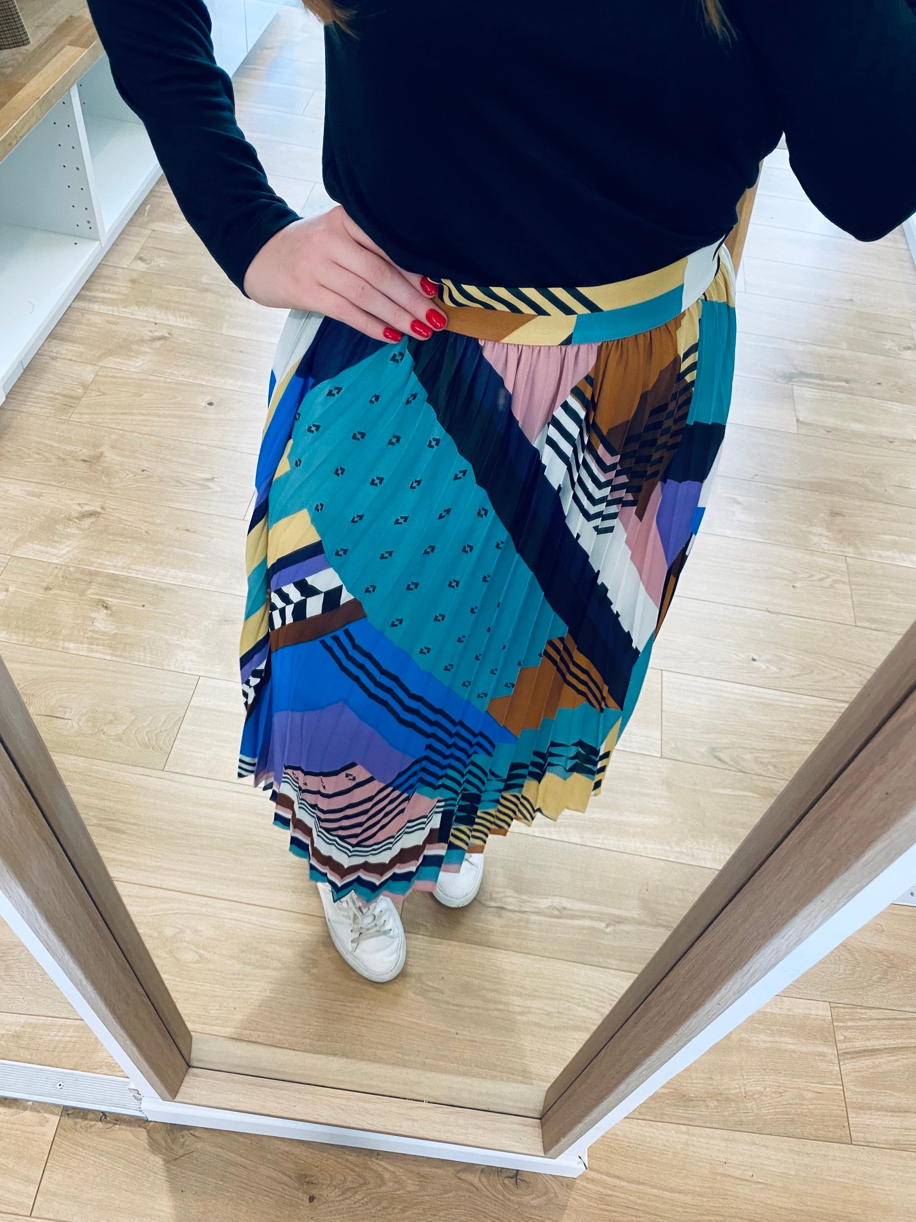 Jupe trapèze unie plissée multicolore Tutu taille haute pour femme
