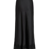 Jupe longue VIELLETTE VILA noire – vue produit de face avec bordure en dentelle