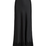 Jupe longue VIELLETTE VILA noire – vue produit de dos avec finition en dentelle