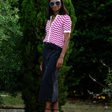 Jupe midi en jean Carmel - Noire - FABIENNE CHAPOT