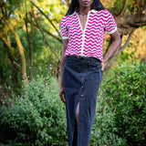 Cardigan en crochet Caro - Rose - FABIENNE CHAPOT
