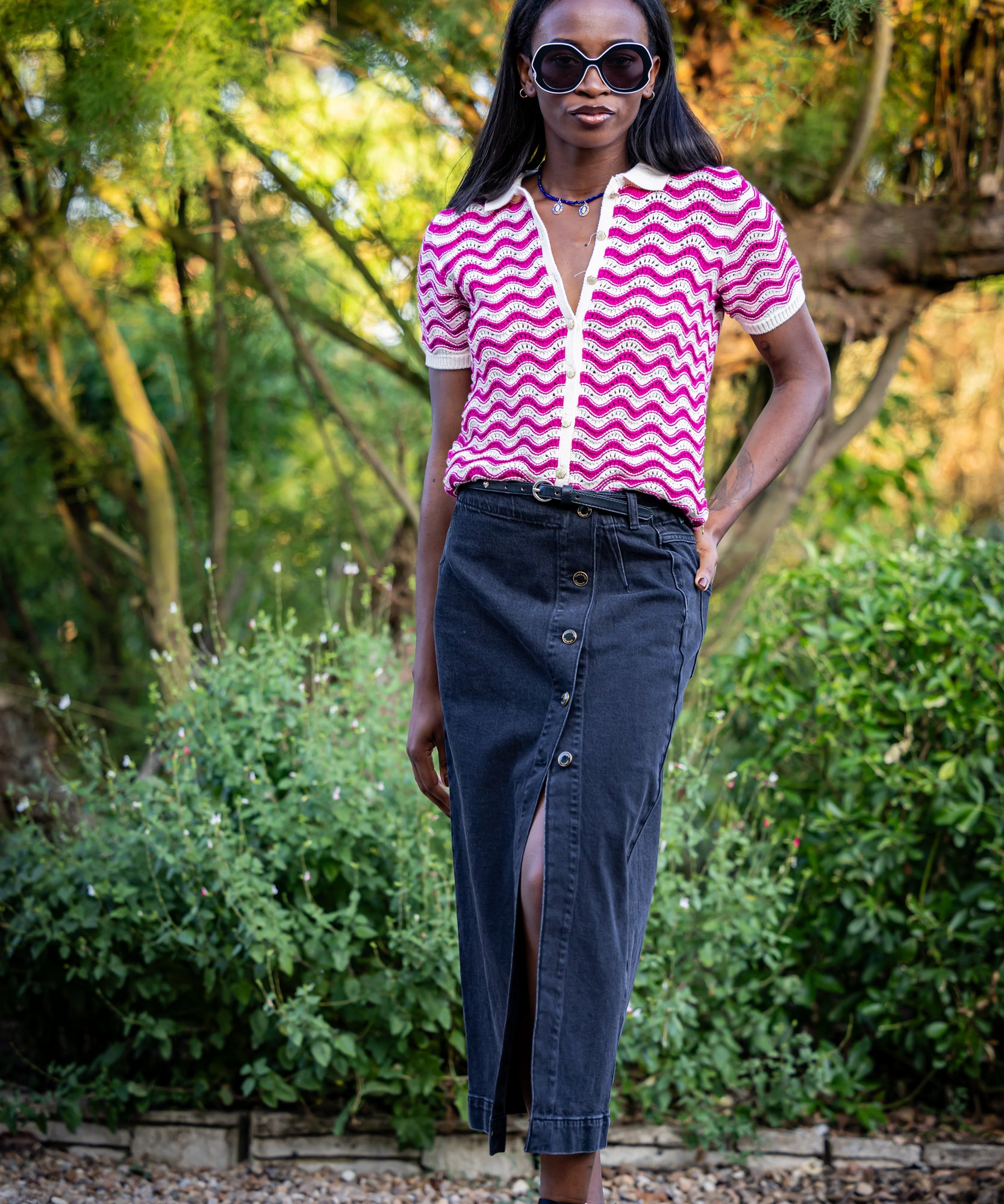 Cardigan en crochet Caro - Rose - FABIENNE CHAPOT
