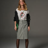 Jupe pied de poule - Gris - LOLA ESPELETA