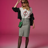 Jupe pied de poule - Gris - LOLA ESPELETA