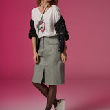 Jupe pied de poule - Gris - LOLA ESPELETA