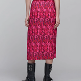 Jupe plissée imprimée fleurs origami - Rose bubble - IKKS WOMEN