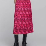 Jupe plissée imprimée fleurs origami - Rose bubble - IKKS WOMEN