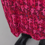 Jupe plissée imprimée fleurs origami - Rose bubble - IKKS WOMEN