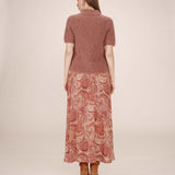 Jupe longue imprimé abstrait graphique Sibella - Terracotta - GRACE & MILA