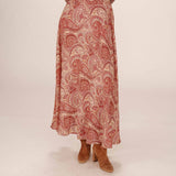 Jupe longue imprimé abstrait graphique Sibella - Terracotta - GRACE & MILA