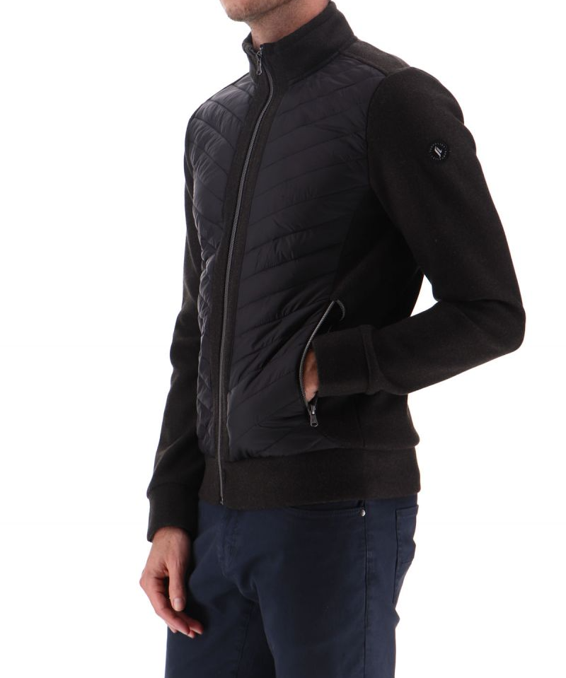 Veste molleton bi-matière Leeky - Gris chiné - Sun Valley homme