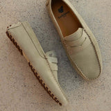 Mocassins à picots Lewis - Vert cendré - BOBBIES HOMME