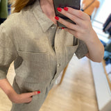 Chemise courte boutonnée Loki - Kaki - SUNCOO