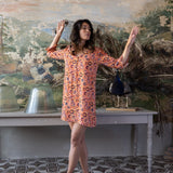 Robe courte imprimé tie&dye - Orange - LOLA ESPELETA