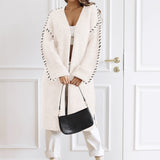 Long gilet doux avec coutures contrastés - LORA