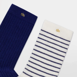 Lot de 2 paires de chaussettes Setluxy - Rayé + Baltique - TBS FEMME
