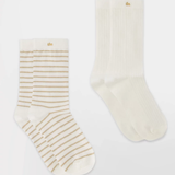 Lot de 2 paires de chaussettes Setluxy - Rayé + Tofu - TBS FEMME