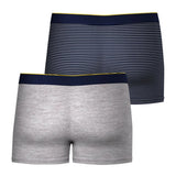Lot de 2 Boxers pour Homme Coton Elasthanne Nautique - Marine et Gris - TBS Homme