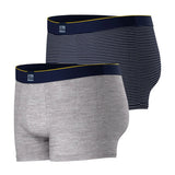 Lot de 2 Boxers pour Homme Coton Elasthanne Nautique - Marine et Gris - TBS Homme