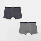 Lot de 2 Boxers pour Homme Coton Elasthanne Nautique - Marine et Gris - TBS Homme