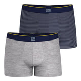 Lot de 2 Boxers pour Homme Coton Elasthanne Nautique - Marine et Gris - TBS Homme