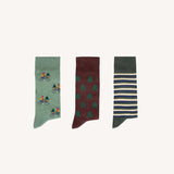 Lot de 3 chaussettes en coton - Vert multicolore - FAGUO HOMME