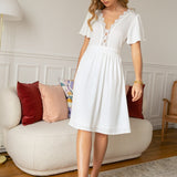 Robe dentelle Angelonia - Blanc - LOVIE & CO