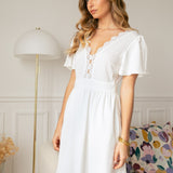 Robe dentelle Angelonia - Blanc - LOVIE & CO