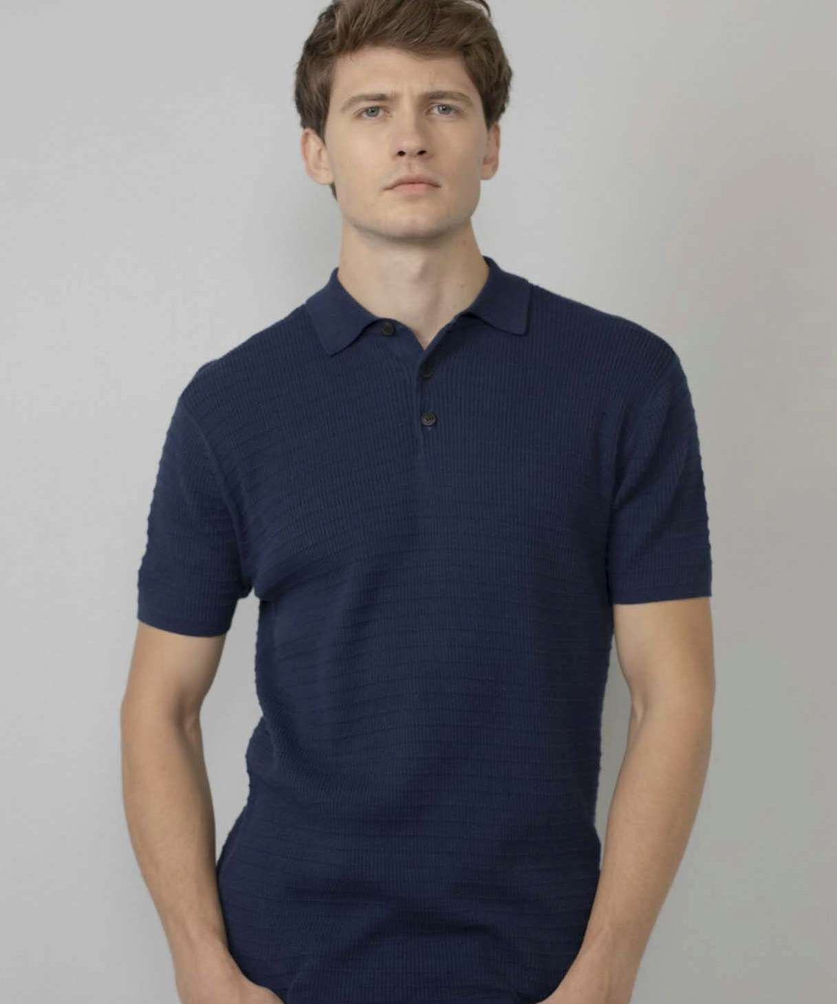 Polo en tricot fin n°200 - Dark petrol - Petrol Industries