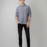 Chemise en lin mélangé N°4320 - Faded indigo - Petrol Industries