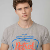 T-shirt N°605 avec illustration - Light Grey Melee - Petrol Industries