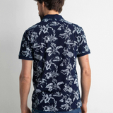 Polo manches courtes imprimé tropical - Midnight Navy - Petrol Industries