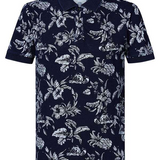 Polo manches courtes imprimé tropical - Midnight Navy - Petrol Industries