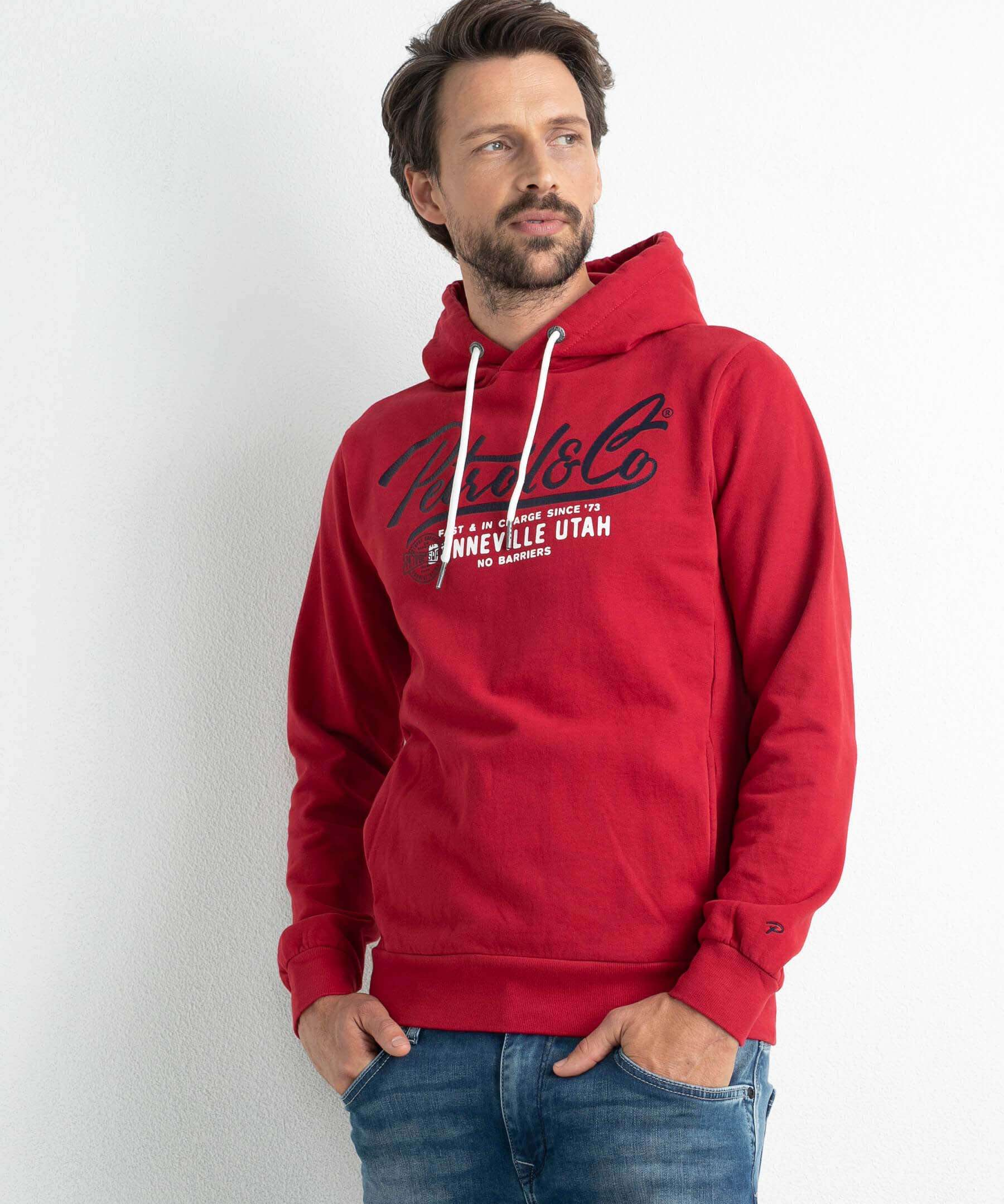Sweat à capuche à logo - Fire Red - Petrol Industries