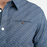 Chemise imprimée à manches courtes - Stone blue - PETROL INDUSTRIES