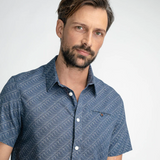 Chemise imprimée à manches courtes - Stone blue - PETROL INDUSTRIES