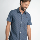 Chemise imprimée à manches courtes - Stone blue - PETROL INDUSTRIES