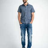 Chemise imprimée à manches courtes - Stone blue - PETROL INDUSTRIES