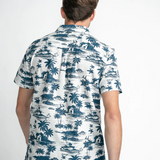 Chemise manches courtes imprimé végétal - Chalk White - PETROL INDUSTRIES