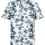 Chemise manches courtes imprimé végétal - Chalk White - PETROL INDUSTRIES