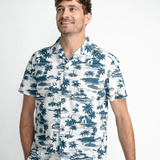 Chemise manches courtes imprimé végétal - Chalk White - PETROL INDUSTRIES