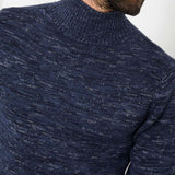 Pull col roulé - bleu chiné - Petrol Industries